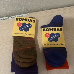 Bombas Women's Athletic Socks - Brown and Blue